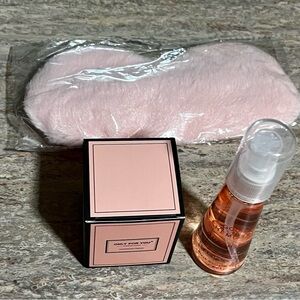 NIB Only for you candle, Good Chemistry Queen Bee mist, and pink eye mask
